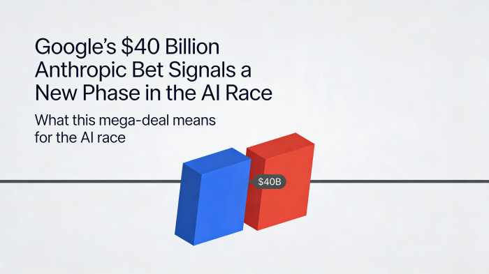 Google’s $40 Billion Anthropic Bet Signals a New Phase in the AI Race