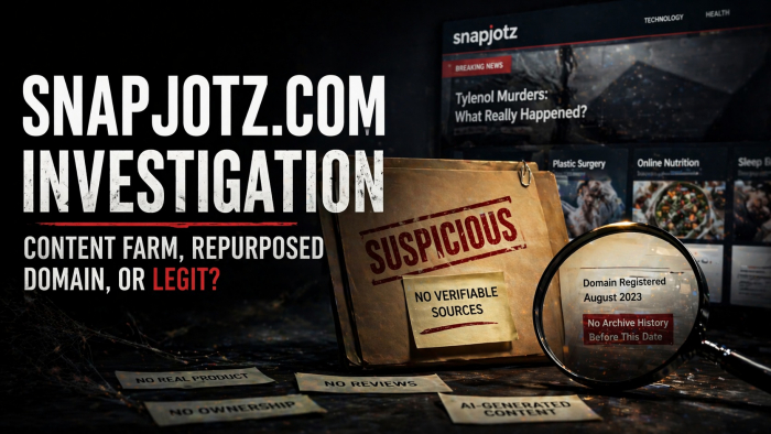 Snapjotz.com Investigation: Content Farm, Repurposed Domain, or Legitimate Platform?