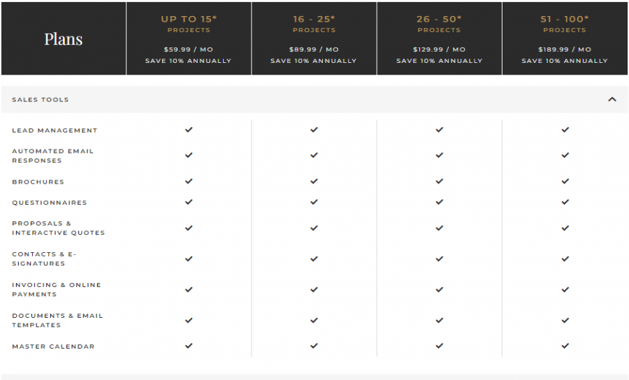 Aisle Planner Pricing Screenshot