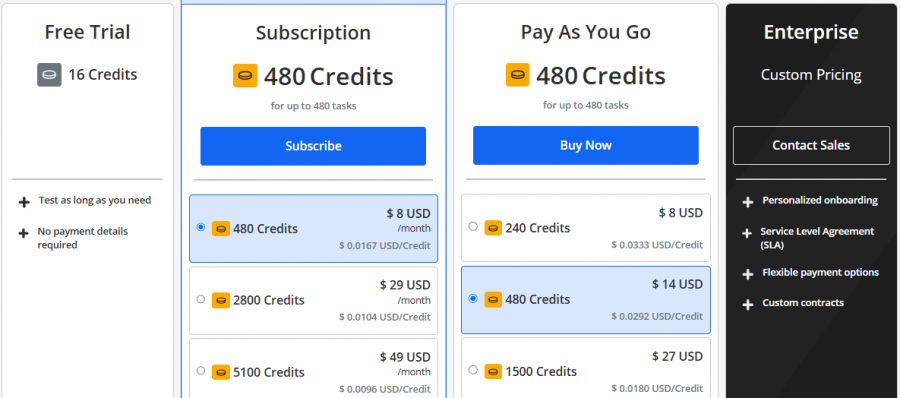 Img2Go Pricing Screenshot