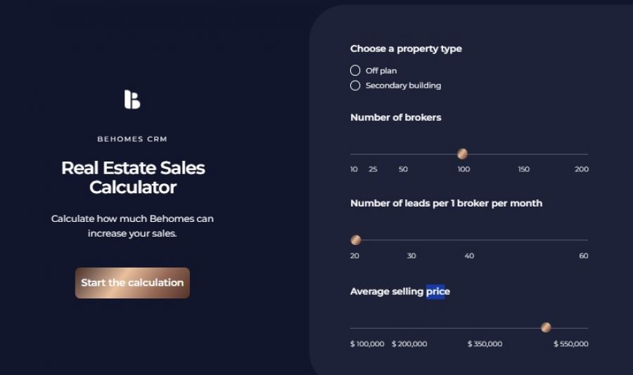 Behomes Pricing Screenshot