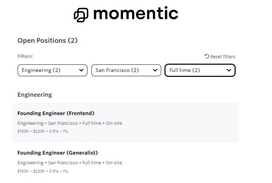 Momentic Pricing Screenshot