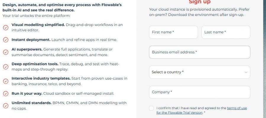 FormsFlow Pricing Screenshot