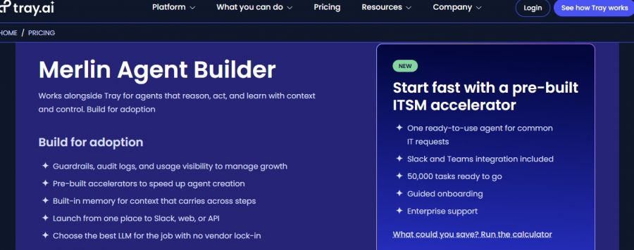 Tray Pricing Screenshot