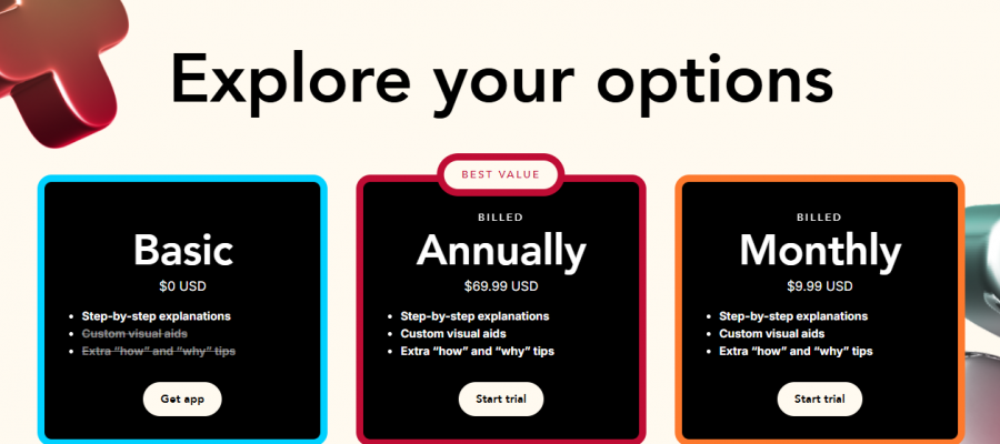 Photomath Pricing Screenshot