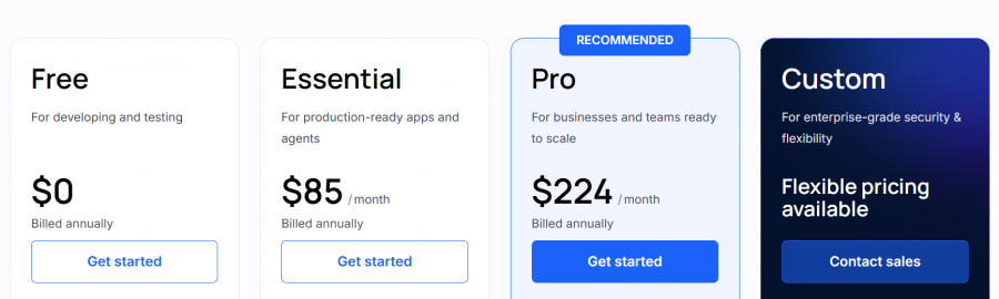 Xano Pricing Screenshot