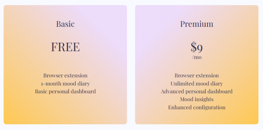 Thyself Pricing Screenshot