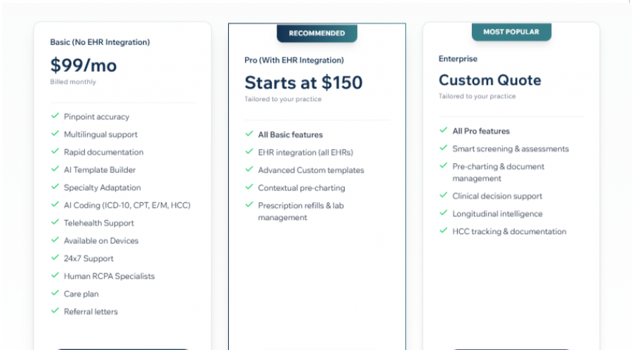 S10.AI Pricing Screenshot
