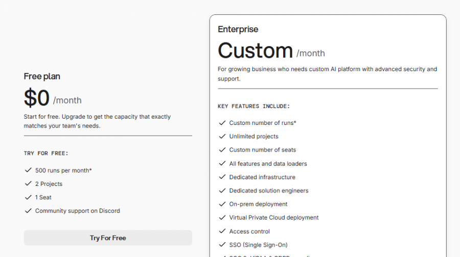 Stack AI Pricing Screenshot