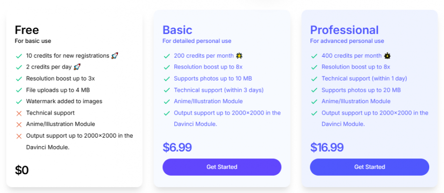 FinePixel Pricing Screenshot