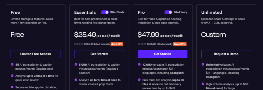 Rev Pricing Screenshot