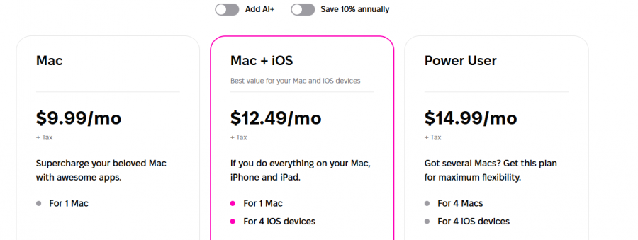 Setapp Pricing Screenshot