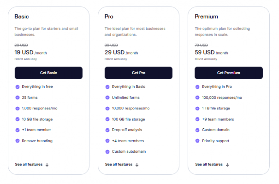 Forms.app Pricing Screenshot