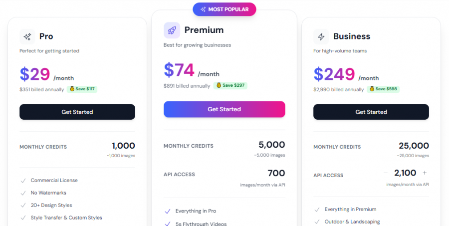 SofaBrain Pricing Screenshot