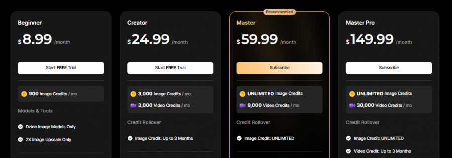 Stylar Pricing Screenshot