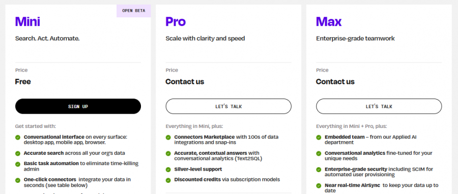 DevRev Pricing Screenshot