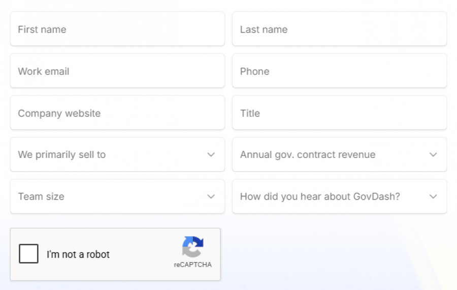 GovDash Pricing Screenshot