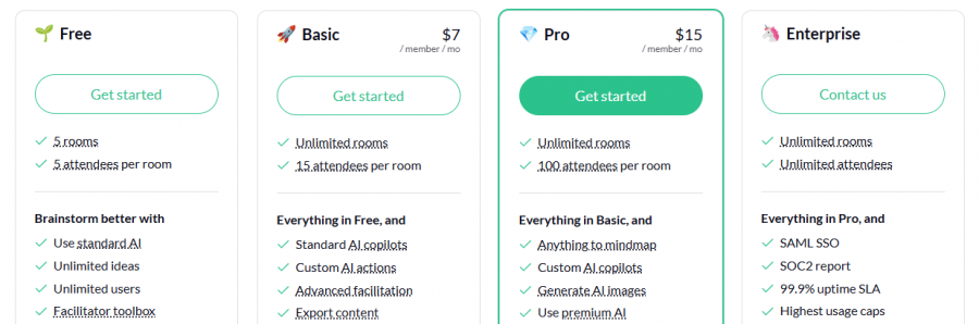 Ideamap Pricing Screenshot