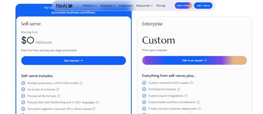 Bluesheets Pricing Screenshot