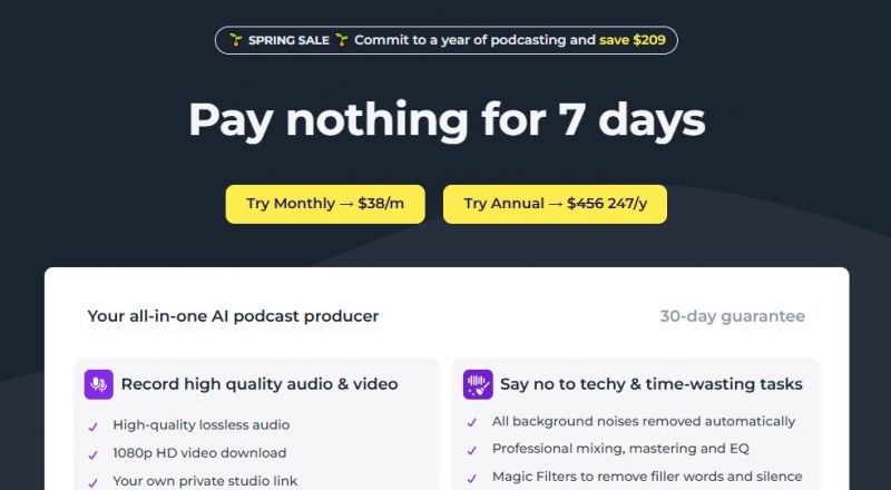 Alitu Pricing Screenshot