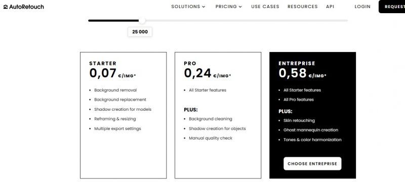 AutoRetouch Pricing Screenshot