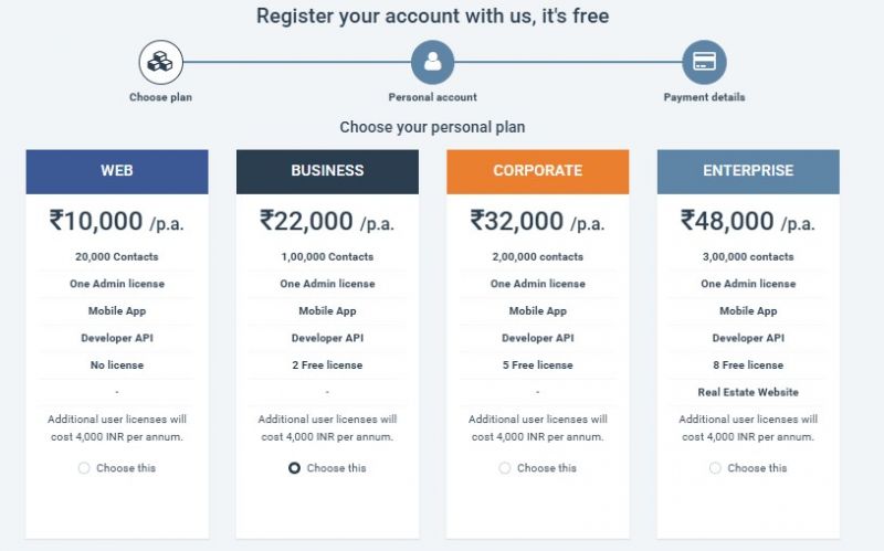 b2b bricks Pricing Screenshot