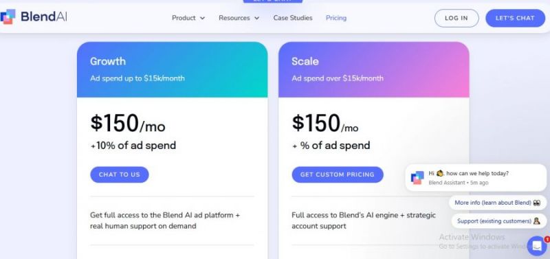 Blend Pricing Screenshot