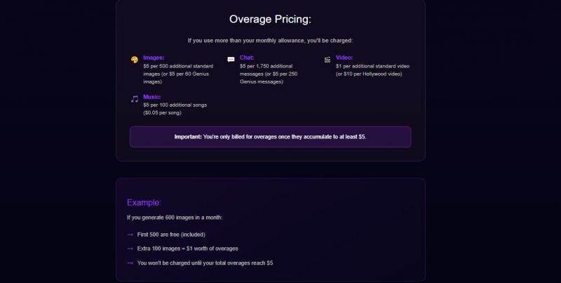 DeepAI Pricing Screenshot