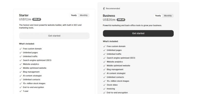 Durable Pricing Screenshot