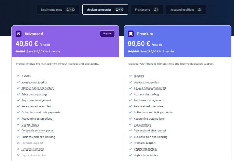 Holded Pricing Screenshot