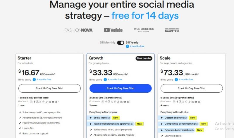 Later Pricing Screenshot