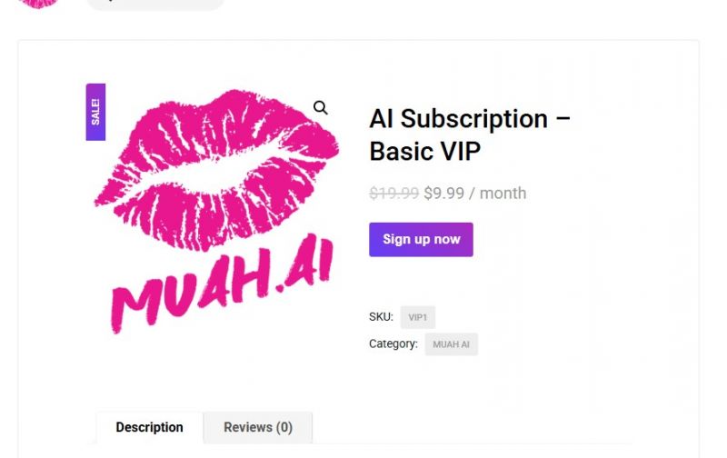 Muah.ai Pricing Screenshot