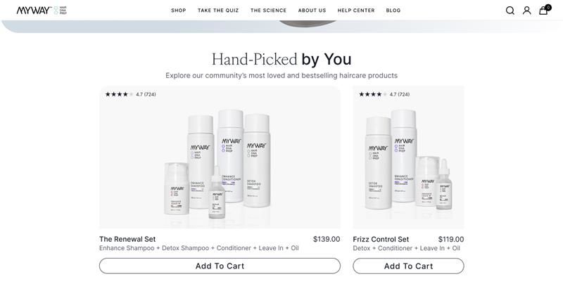 My Way Hair DNA Pricing Screenshot