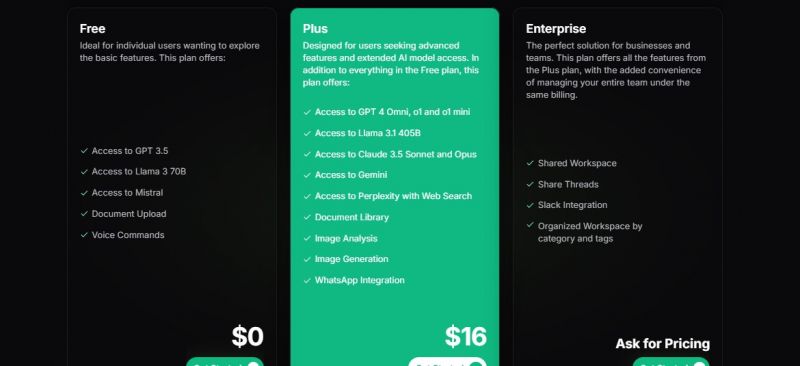OmniGPT Pricing Screenshot