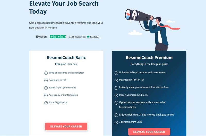 ResumeCoach Pricing Screenshot