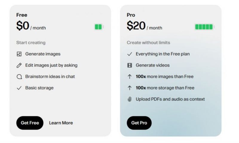 Reve Pricing Screenshot