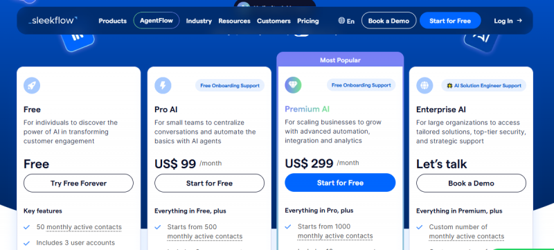 SleekFlow Pricing Screenshot