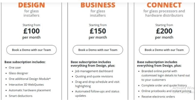 Smart Glazier Pricing Screenshot
