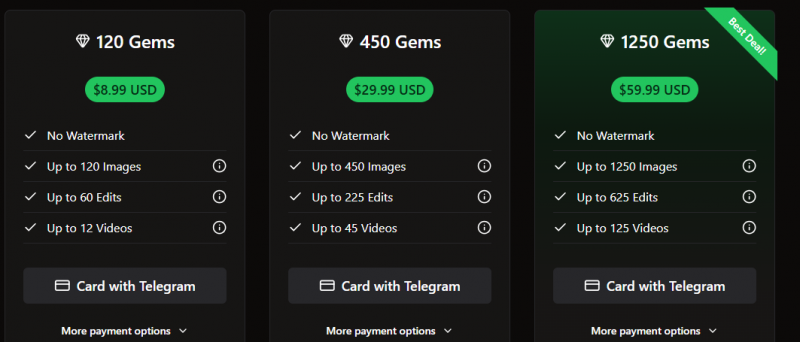 Unlucid AI Pricing Screenshot