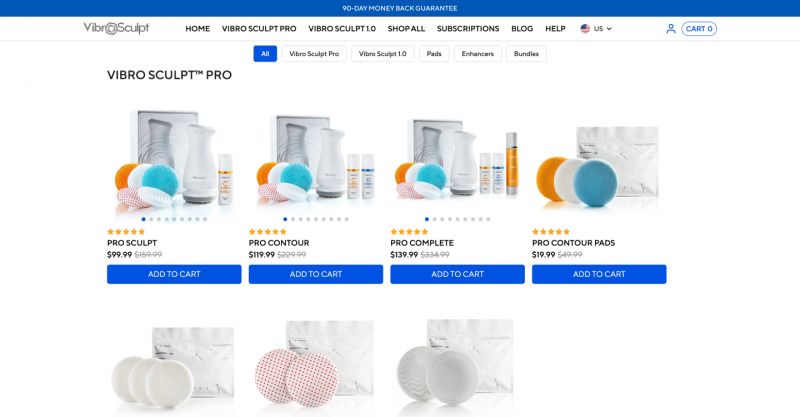 Vibro Sculpt Pricing Screenshot