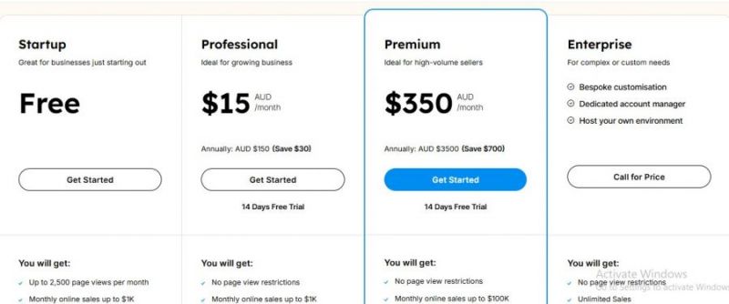 WebCommander Pricing Screenshot