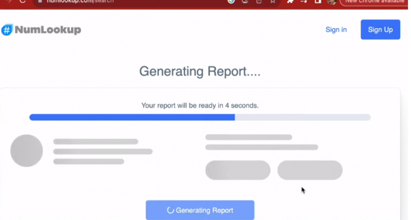 NumLookup Generating Report