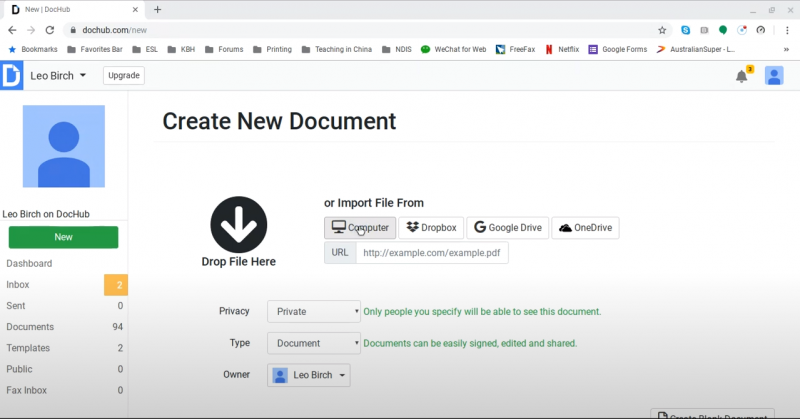DocHub Create New Doc