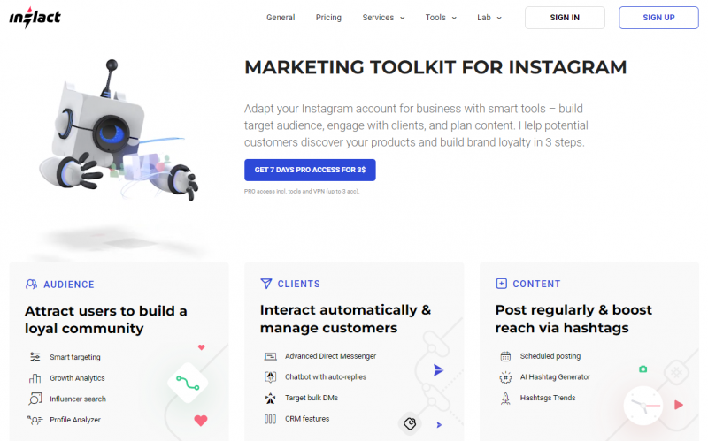 Inflact Home Page
