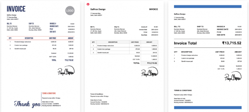 Invoice Home Template Design